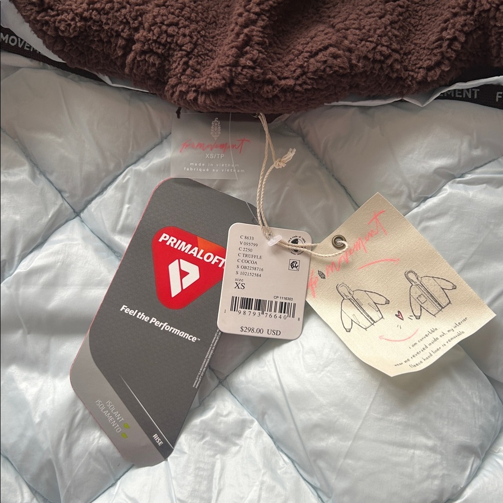 Free People Roaming On Reversible Parka Sky Blue Quilted Puffer Jacket - Picture 3 of 6